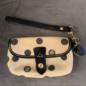 EUC Dooney & Bourke Dot Wristlet- needs cleaning